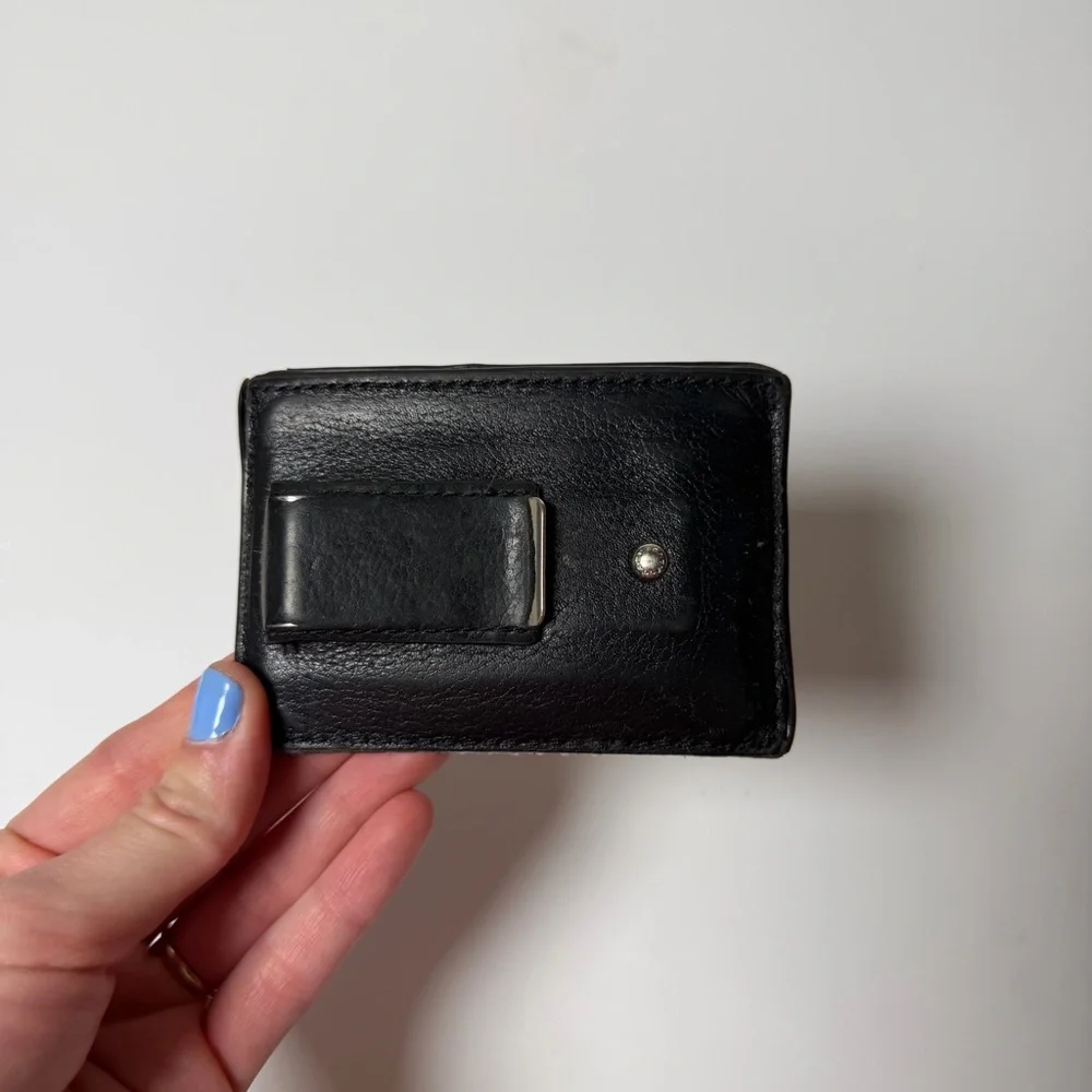 Coach Men’s Black Leather Card Holder Wallet w/ Money Clip – Used, Refurbishable